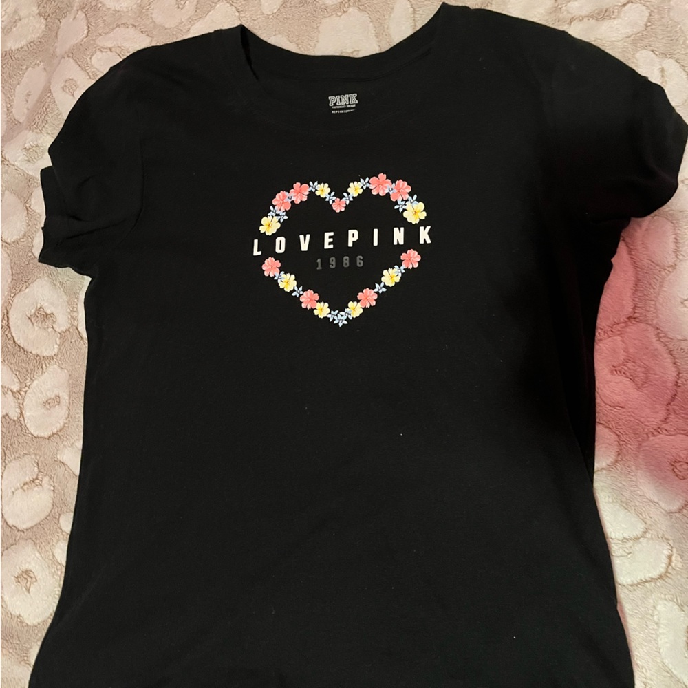Pink Victoria Secret Floral heart shirt